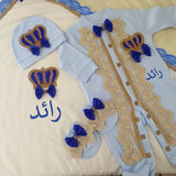 Luxury 5-Piece Newborn Take-Home Set with Jewelry Crown, Mittens, Hat, Shoes & Blanket