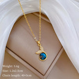 Trendy Stainless Steel Star Pendant Necklace – Women’s Zircon Charm Jewelry