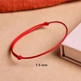 Handmade Red Lucky Knot Bracelet – Adjustable Rope Bangle for Women & Couples