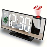 Multifunctional Projection Alarm Clock with Temperature Display & Auto-Dimming