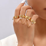 Boho Chain Bracelet with Finger Ring – Trendy Hand Jewelry for Women