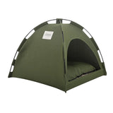 Semi-Enclosed Cat Tent Bed - Breathable Oxford Fabric Pet Sofa with Removable Cushion