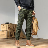 Men’s Cotton Cargo Pants – Mid Waist, Full-Length, Pocket Design, All-Season Streetwear