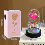 Eternal Galaxy Rose in Glass Dome - Colorful LED Flower Gift for Valentine's Day