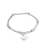 Personalized Stainless Steel Link Bracelet - Custom Name & Date Engraved Jewelry for Women