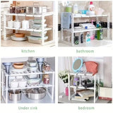 Under Sink Organizer and Storage – Versatile Bathroom & Kitchen Cabinet Rack