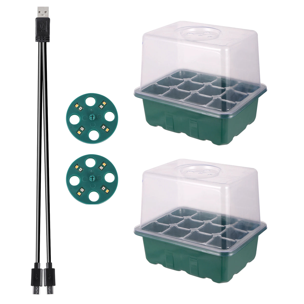Seed Starter Tray with Full Spectrum Grow Light for Indoor Gardening