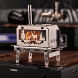 Portable Stainless Steel Wood Burning Stove with Chimney - Compact Camping Heater & Aromatherapy Burner