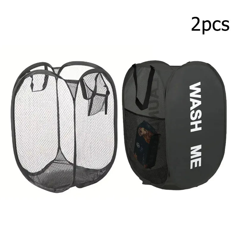 Foldable Large Capacity Mesh Laundry Basket – Portable & Breathable Clothes Hamper