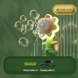 Dancing Sunflower Bubble Machine - Automatic Bubble Blower with LED Lights for Kids