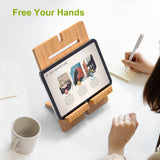 Adjustable Lazy Bamboo Tablet Stand – Creative Desktop Phone Holder for iPhone, iPad, and More