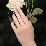 D Color Moissanite V-Shape Wedding Ring – 925 Sterling Silver Stackable Band