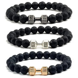 Pulsera de cuentas de piedra natural: moderna pulsera unisex con dijes para uso diario 