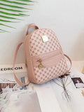 Checkered Pattern Shoulder Backpack – Large Capacity Crossbody Handbag for Women