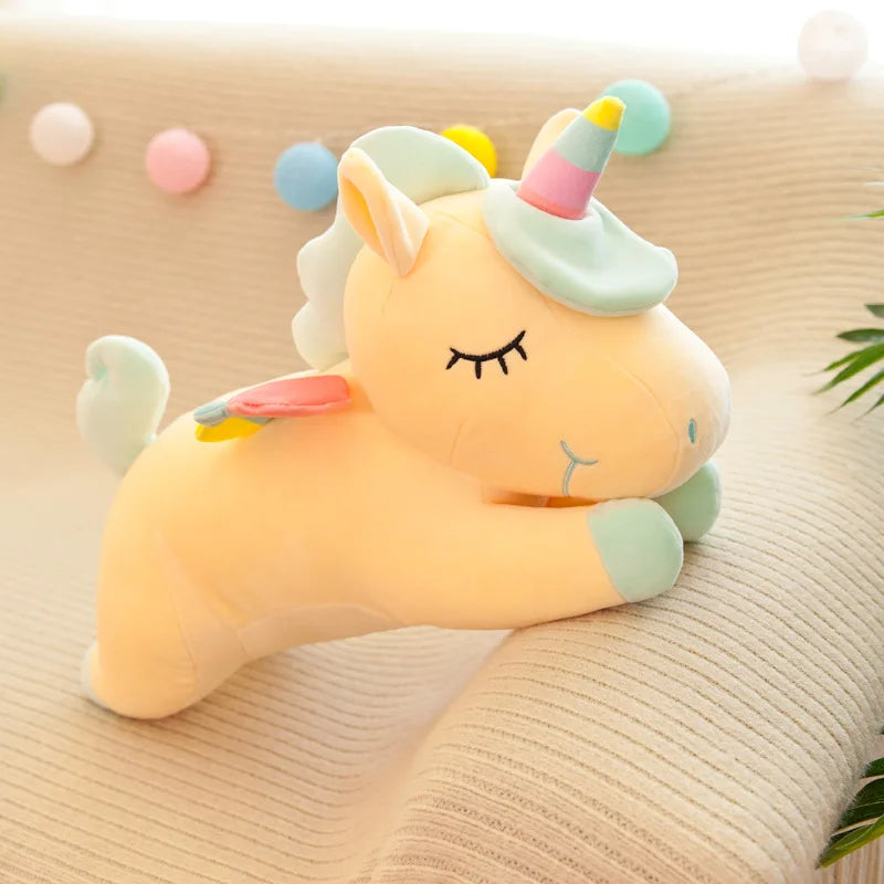 Rainbow Unicorn Plush Toy - Soft Stuffed Animal Pillow for Girls & Adults