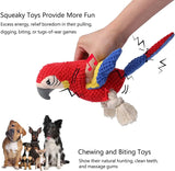 Indestructible Squeaky Parrot Dog Toy – Durable Plush Chew Toy for All Dog Sizes