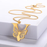 Elegant 18K Gold Butterfly Pendant Necklace – Trendy & Stylish Jewelry for Women