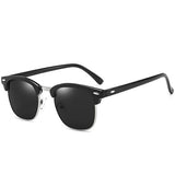 Classic Retro Half-Frame Sunglasses – Vintage Style with UV Protection & Reflective Lenses