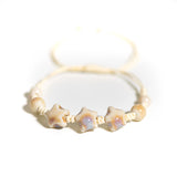Handmade Ceramic Star Bracelet for Women – Adjustable Wax Cord Strand Jewelry