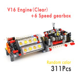 Car Model Building Blocks – DIY Speed Engine Transmission Brick Set for Teens & Adults