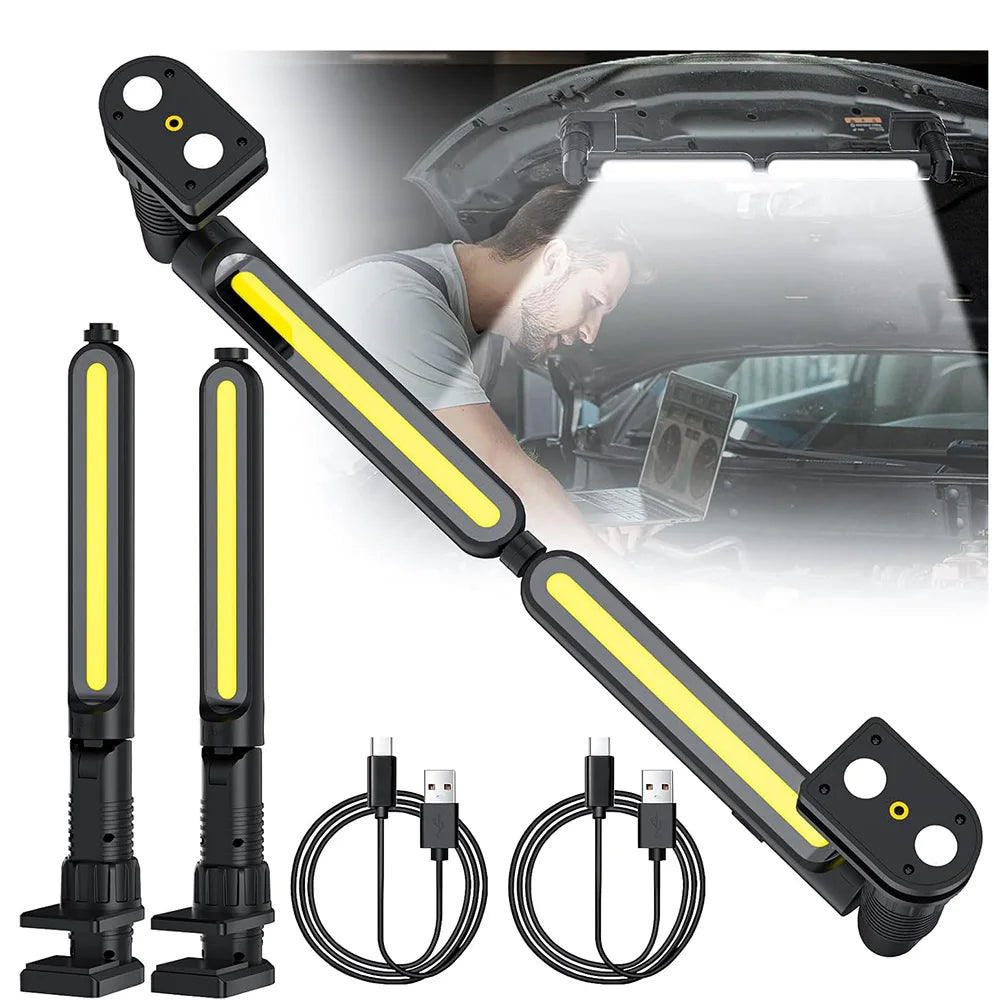 Luz de trabajo LED recargable: magnética, portátil, 2400 lúmenes, carga tipo C