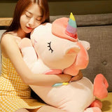 Rainbow Unicorn Plush Toy - Soft Stuffed Animal Pillow for Girls & Adults