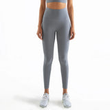 Women's High-Waist Nylon Yoga Leggings with Hidden Pocket