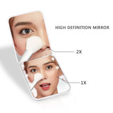 Compact LED Makeup Mirror with Light – 2X Magnifying & Portable Travel Mirror