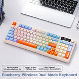 Wireless Bluetooth Keyboard with Smart Screen and RGB Backlighting – Multi-Device, Ergonomic 96-Key Design