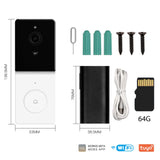 Timbre con video inteligente WiFi de 1080P con visión nocturna y audio bidireccional (tarjeta SD de 64 GB incluida)