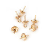 Elegantes tapones para cuentas con medio orificio de platino y oro de 18 quilates: suministros prémium para hacer joyas