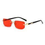 Gafas de sol rectangulares sin montura de moda: gafas de sol cuadradas pequeñas y modernas para hombres y mujeres