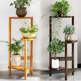 3-Tier Bamboo Plant Stand - Corner Flower Display Rack