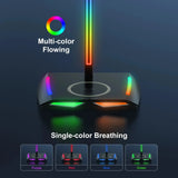 Soporte para auriculares New Bee Z12 RGB con cargador inalámbrico: soporte de escritorio para auriculares para juegos con puertos USB