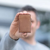 Men's Luxury RFID-Blocking Leather Wallet – Triple Fold Pop-Up Design with Coin Compartment