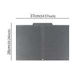 Silicone Draining Board Mat - Foldable Dish Drying Pad with Raised Edges for Kitchen Countertops