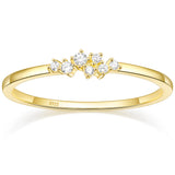Alianza de boda Trumium de 1,5 mm con circonita cúbica bañada en oro de 14 quilates en plata de ley 925: anillo de compromiso delicado y apilable para mujer