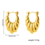 Gold-Plated Stainless Steel Geometric Hoop Earrings – Waterproof & Tarnish-Resistant