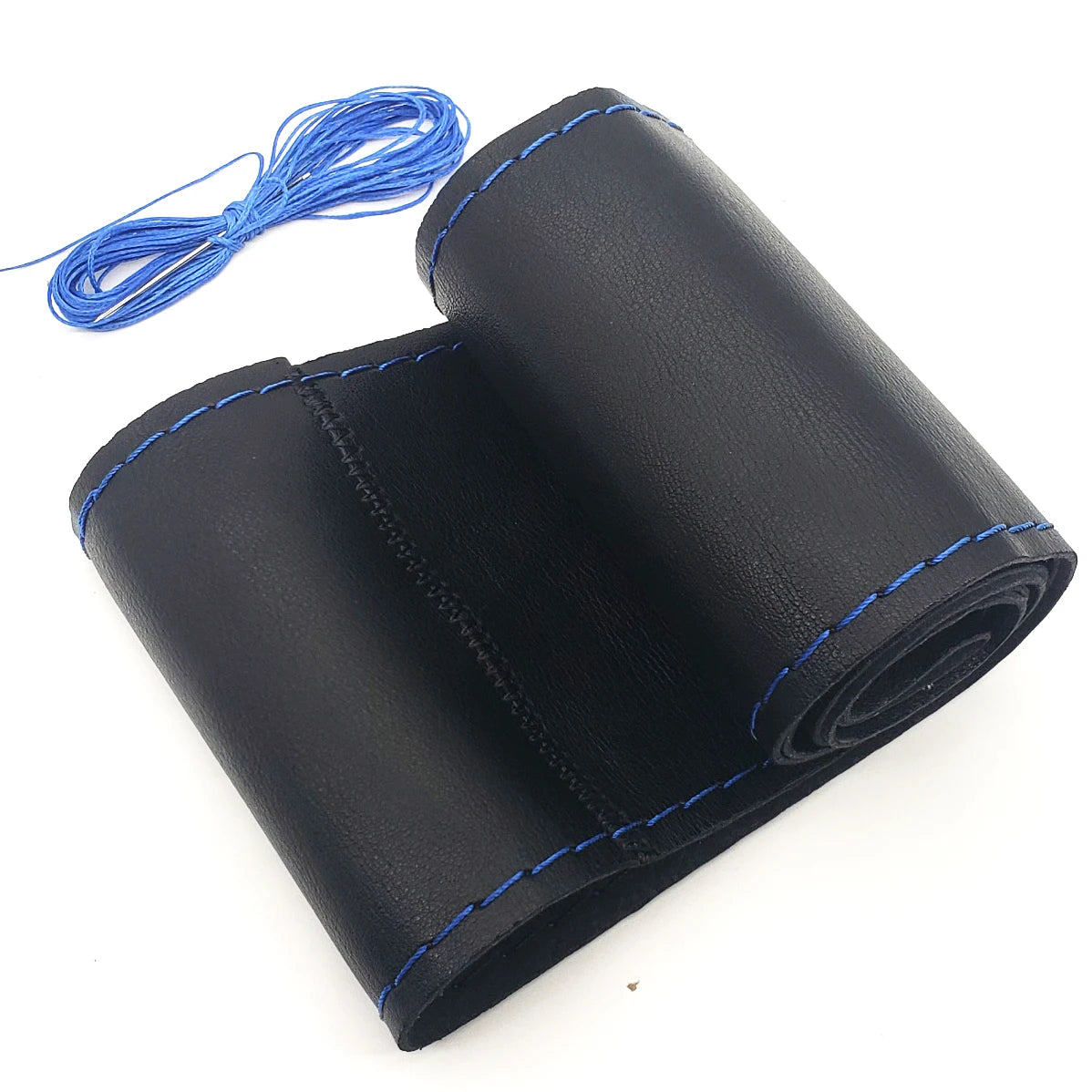 Funda para volante de cuero de fibra ultrafina: suave, duradera y antideslizante, con aguja e hilo