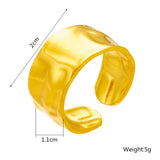 Trendy 18k Gold Plated Stainless Steel Cocktail Ring for Women