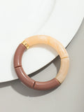 Pulsera de cuentas acrílicas bohemias para mujer: dije geométrico, moderna y liviana