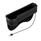 LED Car Seat Gap Organizer with Dual USB Charging & RGB Lights – Multifunctional Seat Crevice Storage Box