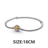 Sterling Silver Nugget Beads with Zircon for 3mm Charm Bracelets