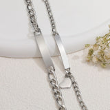 Personalized Stainless Steel Name Bracelet for Couples – Custom Heart Link Chain Jewelry Gift