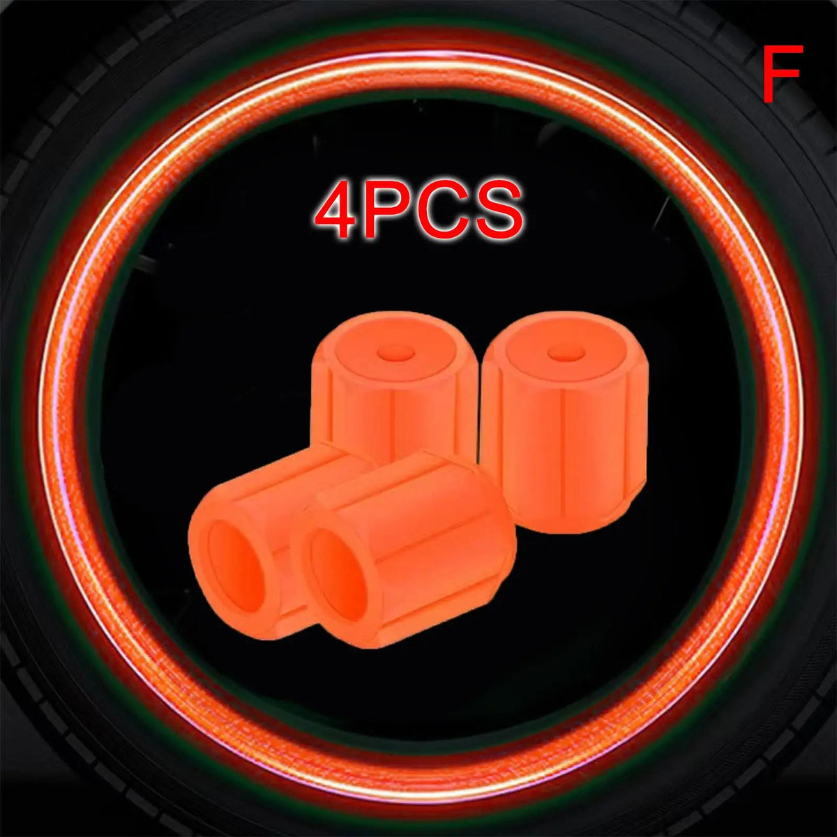 Glow in  the Dark Tire Valve Caps  Fluorescent Stem Covers for Cars Motorcycles & Bicycles