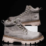 Men's Genuine Leather Hiking Boots - Comfortable Ankle Boots for Outdoor & Casual Wear