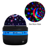 Star & Moon Projection Lamp – 360° Rotating Night Light for Kids & Home Ambience