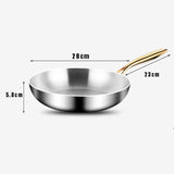 Sartén antiadherente de acero inoxidable 316, wok y cacerola para cocinas de gas y de inducción