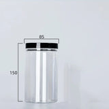 Airtight Clear Plastic Storage Jar – Sealed Food Container with Black Lid