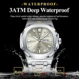 Men's Luxury Military Watch – Stainless Steel, Waterproof, Luminous, Date & Week Display